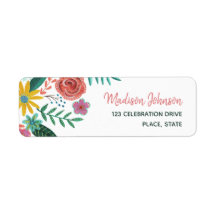 カラフルワイルドフラワー春花模様水彩ラ