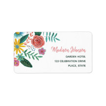 カラフルワイルドフラワー春花模様水彩