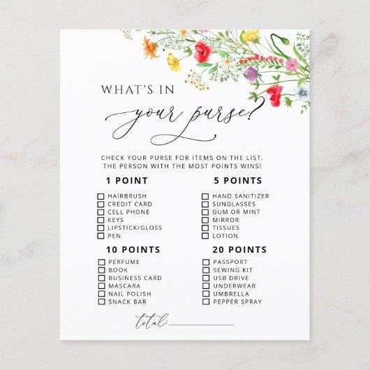 カラフルワイルドフラワー財布のゲームの中の何 (正面)