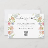 カラフルワイルドフラワーQRコー結婚ド 出欠カード (正面)