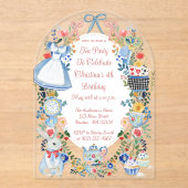 カラフルワンダーランド誕生日の魅惑のアリス アクリル招待状 (正面)