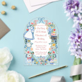 カラフルワンダーランド誕生日の魅惑のアリス アクリル招待状 (インサイチュ (ウェディング))