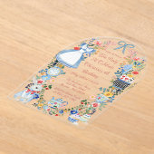 カラフルワンダーランド誕生日の魅惑のアリス アクリル招待状 (レイダウン)