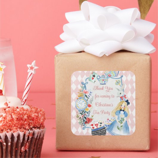 カラフルワンダーランド誕生日の魅惑のアリス スクエアシール (パーティー)