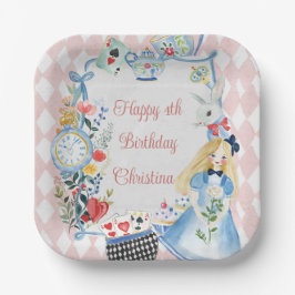 カラフルワンダーランド誕生日の魅惑のアリス ペーパープレート