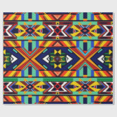 カラフルンダベレスタイル南アフリカパターン ラッピングペーパー (フラット)