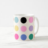 カラフルヴィンテージのジオメトリドット コーヒーマグカップ (正面右)