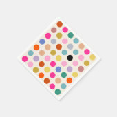 カラフルヴィンテージのジオメトリドット スタンダードカクテルナプキン (角)