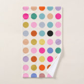 カラフルヴィンテージのジオメトリドット バスタオルセット (ハンドタオル)