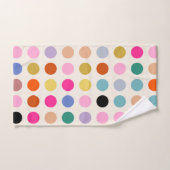 カラフルヴィンテージのジオメトリドット バスタオルセット (ハンドタオル)