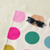 カラフルヴィンテージのジオメトリドット ビーチタオル (インサイチュ)