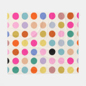 カラフルヴィンテージのジオメトリドット フリースブランケット (正面(横))