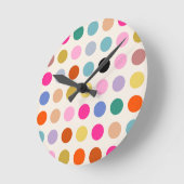 カラフルヴィンテージのジオメトリドット ラウンド壁時計 (傾斜)