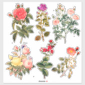 カラフルヴィンテージアート花vs 2,明るい色 シール (シート)