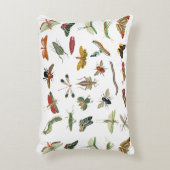 カラフルヴィンテージイラストレーション模様 アクセントクッション (正面(垂直))