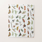 カラフルヴィンテージイラストレーション模様 ジグソーパズル (縦)