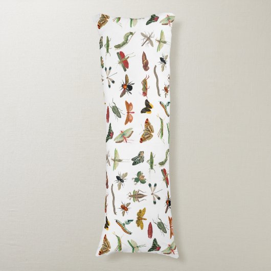 カラフルヴィンテージイラストレーション模様 ボディピロー (正面縦)