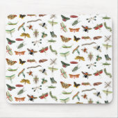 カラフルヴィンテージイラストレーション模様 マウスパッド (正面)