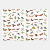 カラフルヴィンテージイラストレーション模様 ラッピングペーパーシート (正面)