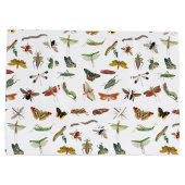 カラフルヴィンテージイラストレーション模様 ラージペーパーバッグ (裏面)