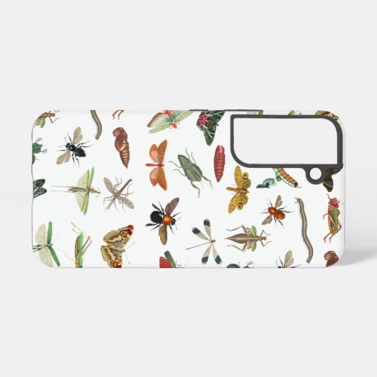 カラフルヴィンテージイラストレーション模様 SAMSUNG GALAXYケース (裏面横)