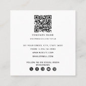 カラフルヴィンテージイラストレーションQRコード スクエア名刺 (裏面)