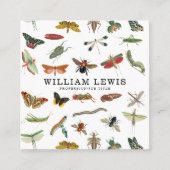 カラフルヴィンテージイラストレーションQRコード スクエア名刺 (正面)