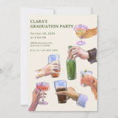 カラフルヴィンテージカクテル応援卒業パーティー 招待状 (正面)