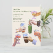 カラフルヴィンテージカクテル応援卒業パーティー 招待状 (スタンド正面)