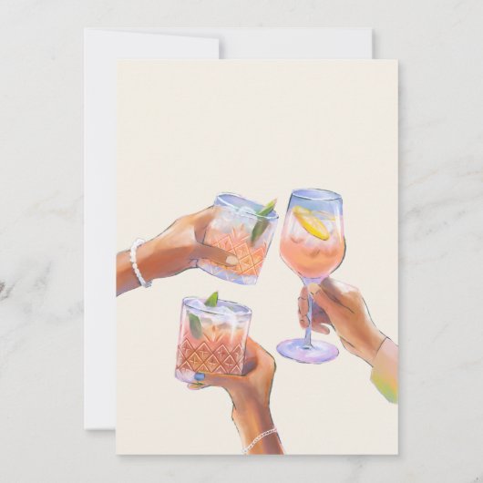 カラフルヴィンテージカクテル応援卒業パーティー 招待状 (裏面)