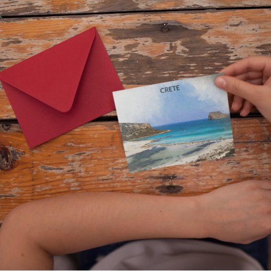 カラフルヴィンテージクレタ絵を描ギリシャ ポストカード