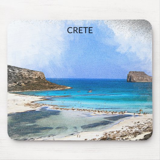 カラフルヴィンテージクレタ絵を描ギリシャ マウスパッド (正面)