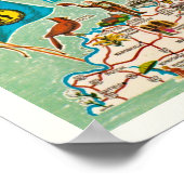 カラフルヴィンテージケンタッキー地図プリント ポスター (角)