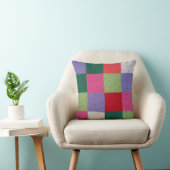 カラフルヴィンテージコテージコア編パッチワーク クッション (椅子)