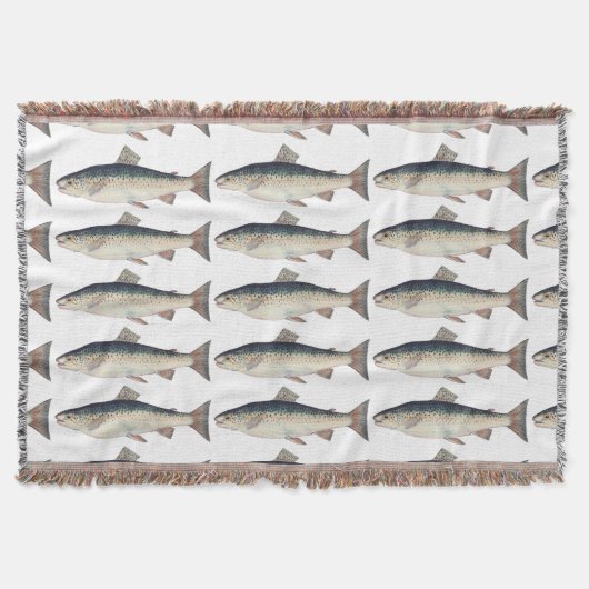 カラフルヴィンテージサケイラストレーション スローブランケット (正面)