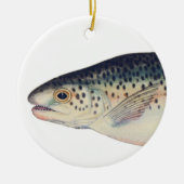 カラフルヴィンテージサケイラストレーション セラミックオーナメント (正面)
