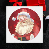 カラフルヴィンテージシンプルサンタ ラウンドシール
