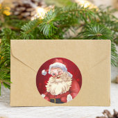 カラフルヴィンテージシンプルサンタ ラウンドシール