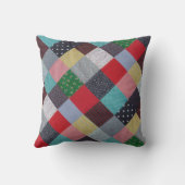 カラフルヴィンテージスタイルコテージコパッチ クッション (裏面)