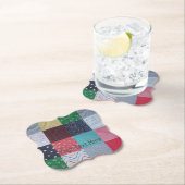 カラフルヴィンテージスタイルパッチワークおもしろいコテージ ペーパーコースター (インサイチュ)