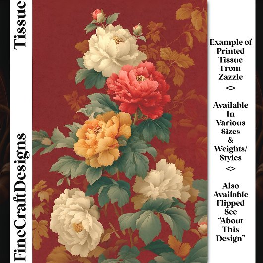 カラフルヴィンテージスタイルPeonies DM6L Decopage 薄葉紙