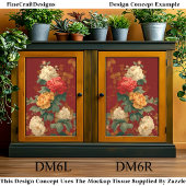 カラフルヴィンテージスタイルPeonies DM6L Decopage 薄葉紙