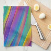 カラフルヴィンテージスペクトル波 | キッチンタオル (四つ折り)