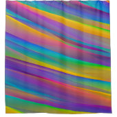 カラフルヴィンテージスペクトル波 | シャワーカーテン (正面)