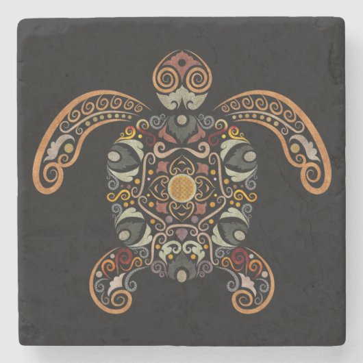 カラフルヴィンテージデザイン ストーンコースター (正面)