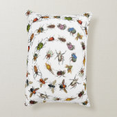 カラフルヴィンテージバグとカブトムシのパターン アクセントクッション (裏面(縦))
