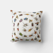 カラフルヴィンテージバグとカブトムシのパターン クッション (正面)