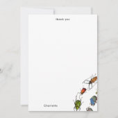 カラフルヴィンテージバグとカブトムシのパターン サンキューカード (正面)