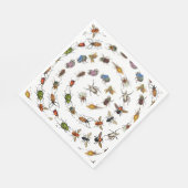 カラフルヴィンテージバグとカブトムシのパターン スタンダードランチョンナプキン (角)