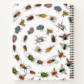 カラフルヴィンテージバグとカブトムシのパターン ノートブック (裏面)